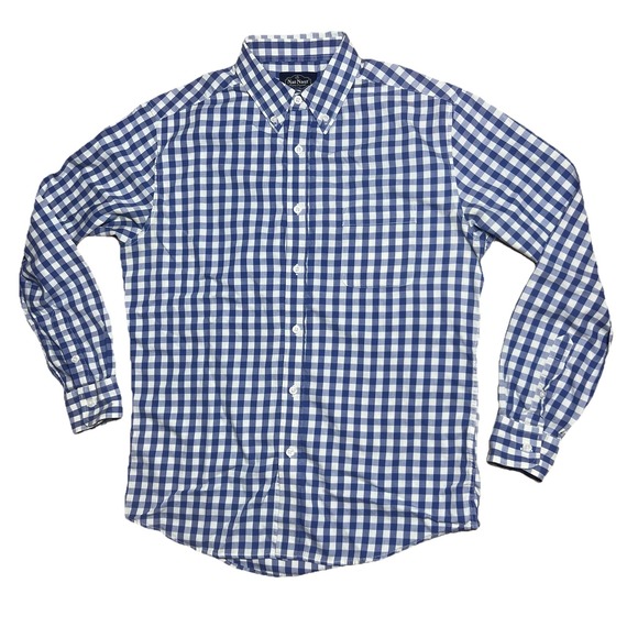 Nat Nast Luxury Originals Medium L/S Button Down Dress Gingham Plaid Preppy Shir - Picture 2 of 6